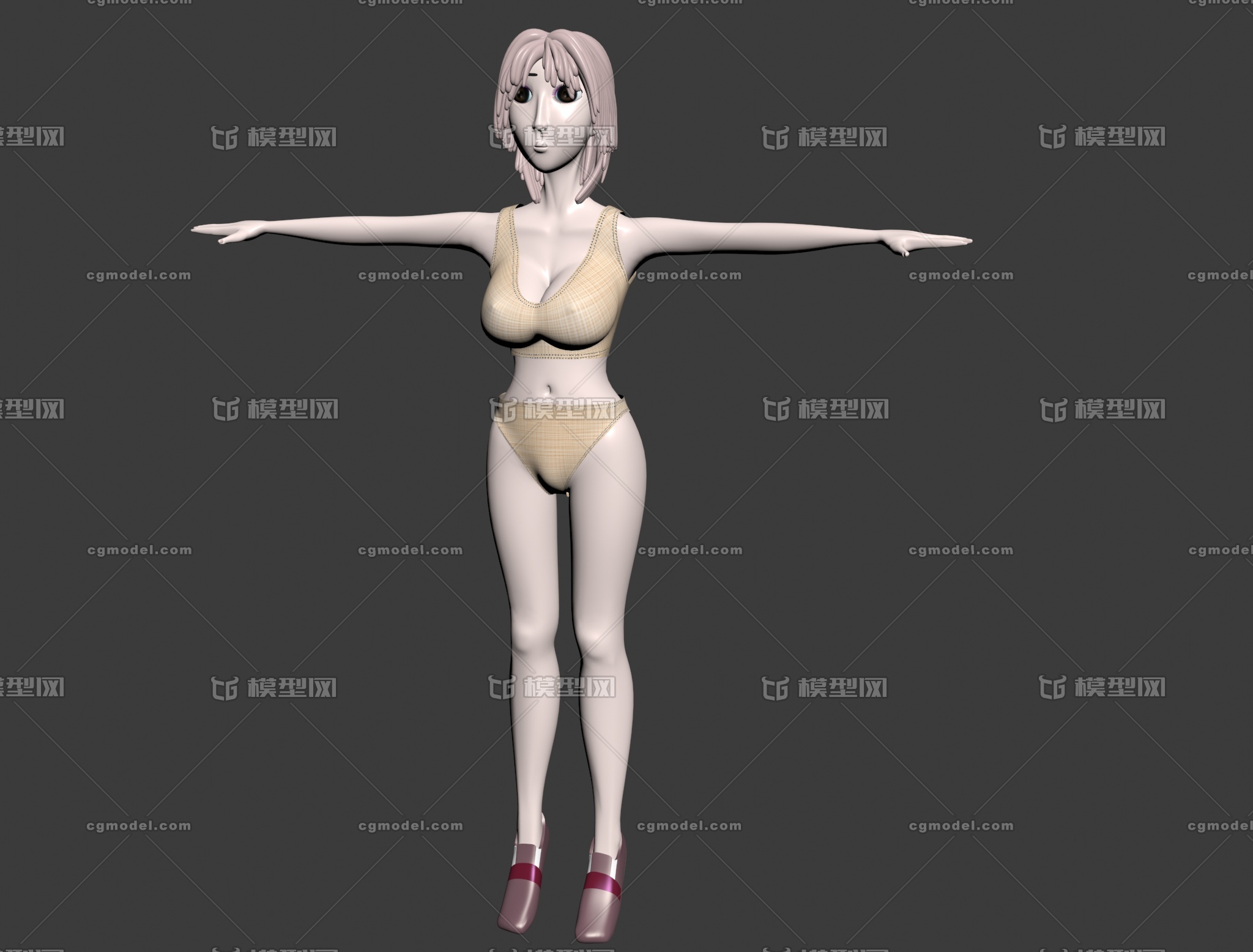 卡通女孩角色模型 人物模型 影视模型 打_恋恋_作品_人物女人_cg模型