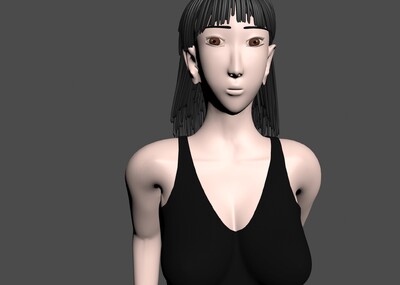 动漫风格女孩3d打印模型