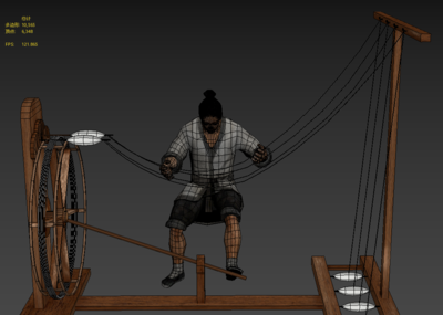 古代纺织工艺 unity package 场景包,踏板织机(纺车),手摇轧花机,木棉