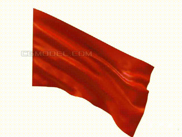 红旗飘动 无限循环 旗帜飘动 无限循环 旗子模型 带无限循环动画 红旗