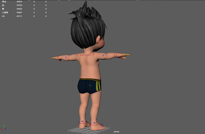 卡通小男孩 男同学 游泳装  沙滩 q版 小朋友 小孩子 小帅哥 时尚小哥