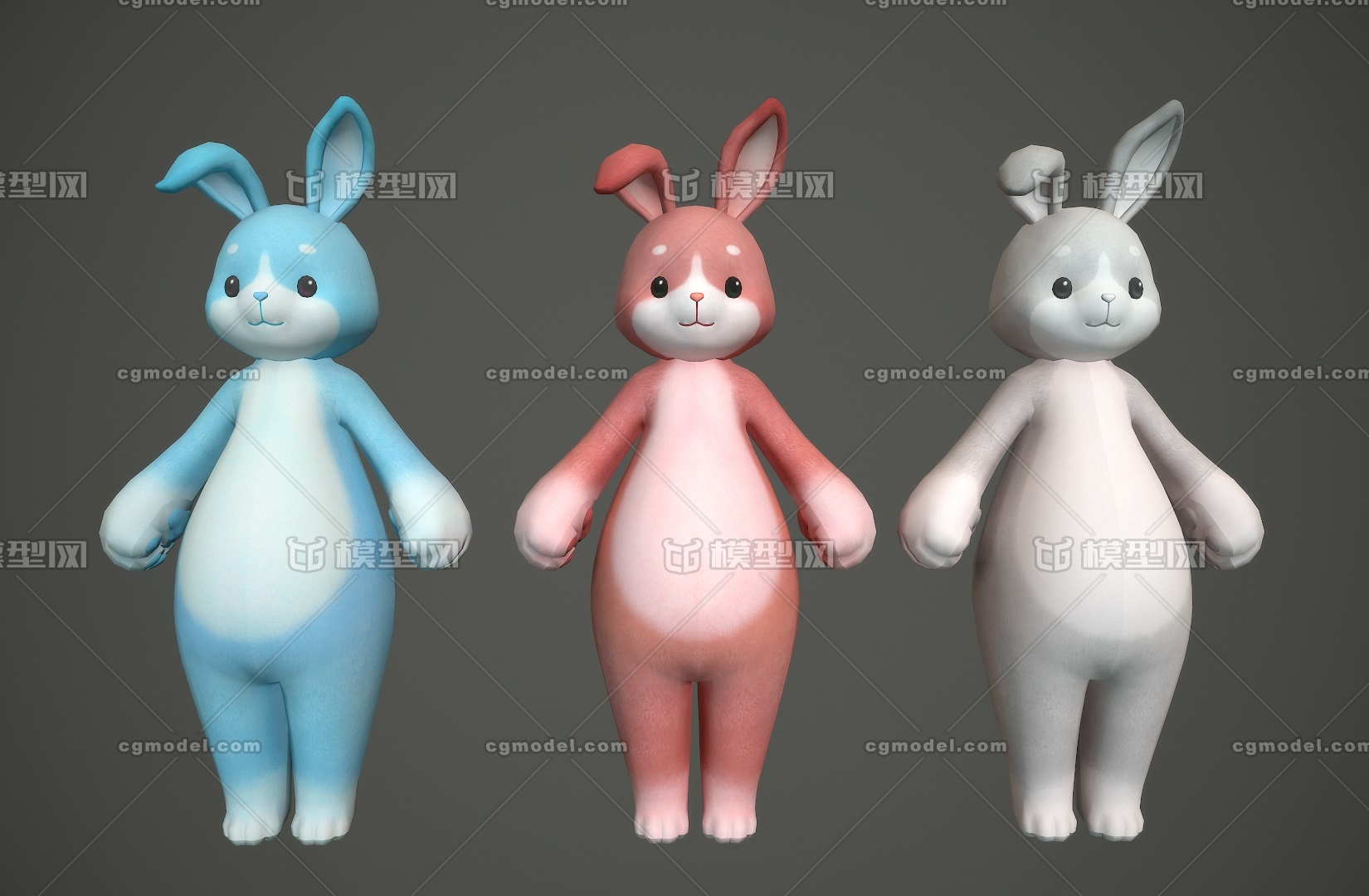 手绘 班尼兔玩具模型-穿戴服饰模型库-FBX(.fbx)模型下载-cg模型网