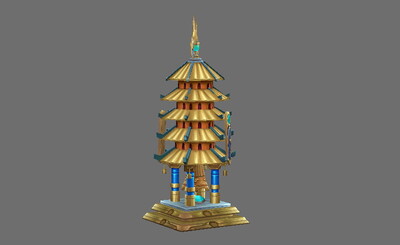 卡通 琉璃塔 佛塔 古塔 宝塔 古代 法宝 法器