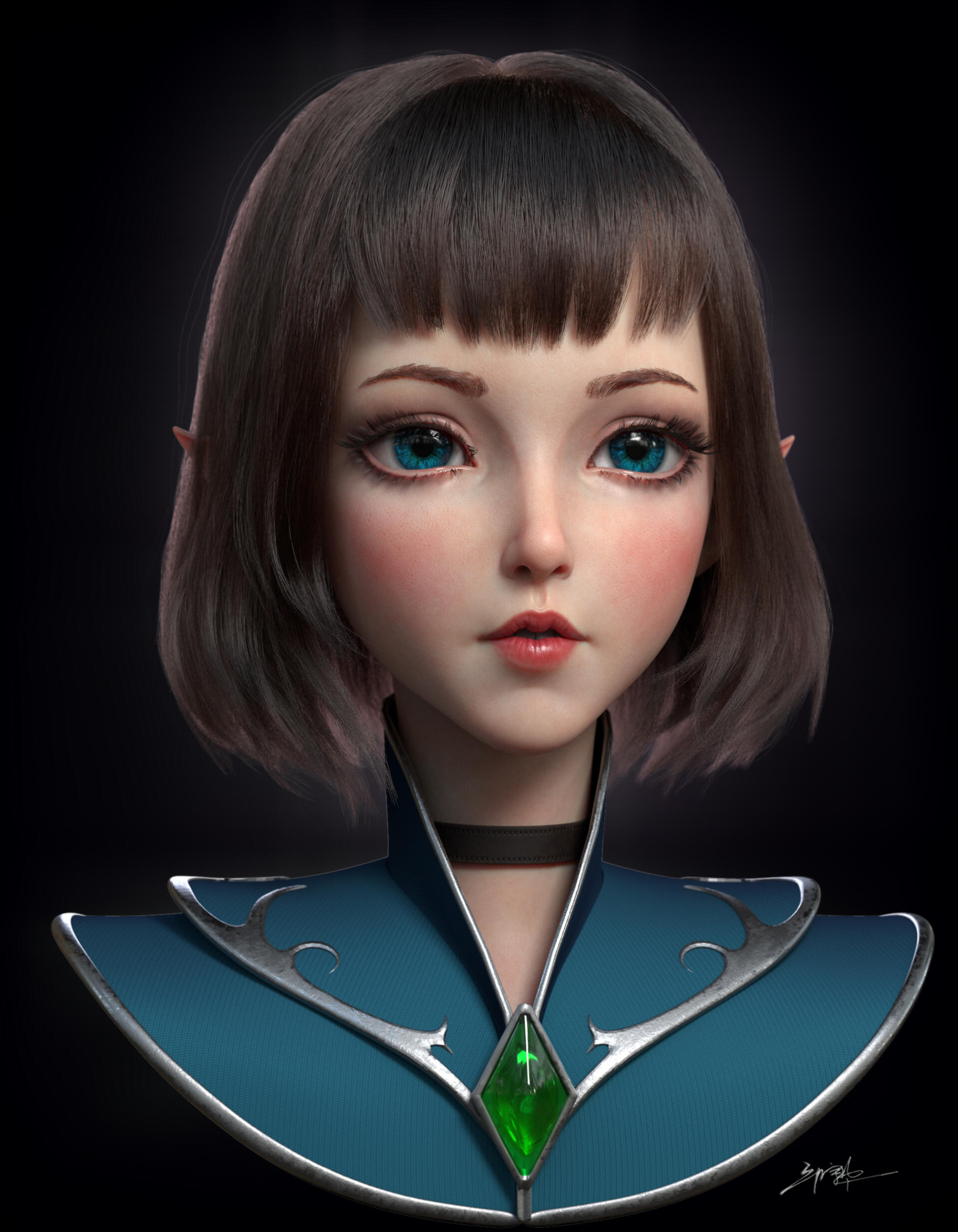 可爱小尖儿女生,开始只打算做个速雕不打算_duoduo_sky作品_角色/人物