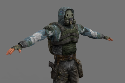次世代 pbr  特种战士 防毒面具 游戏角色 生化士兵 面线优化 带基础
