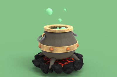 次世代 pbr 卡通 坩埚 炼金产物 炼药锅炉 炼金术士产物 游戏资源