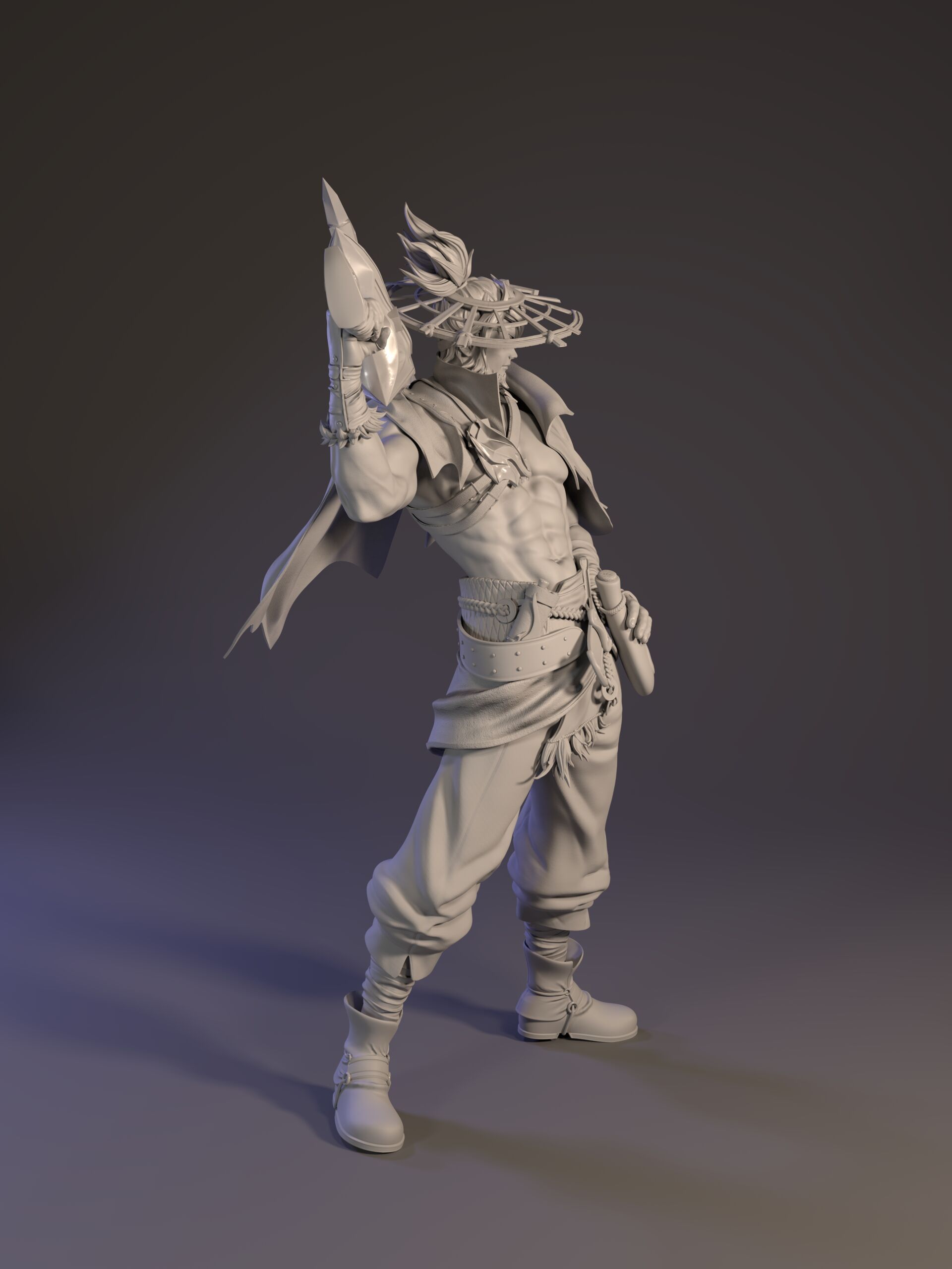 夏侯惇-朔风刀_3d浩作品_角色/人物/生物_cg模型网