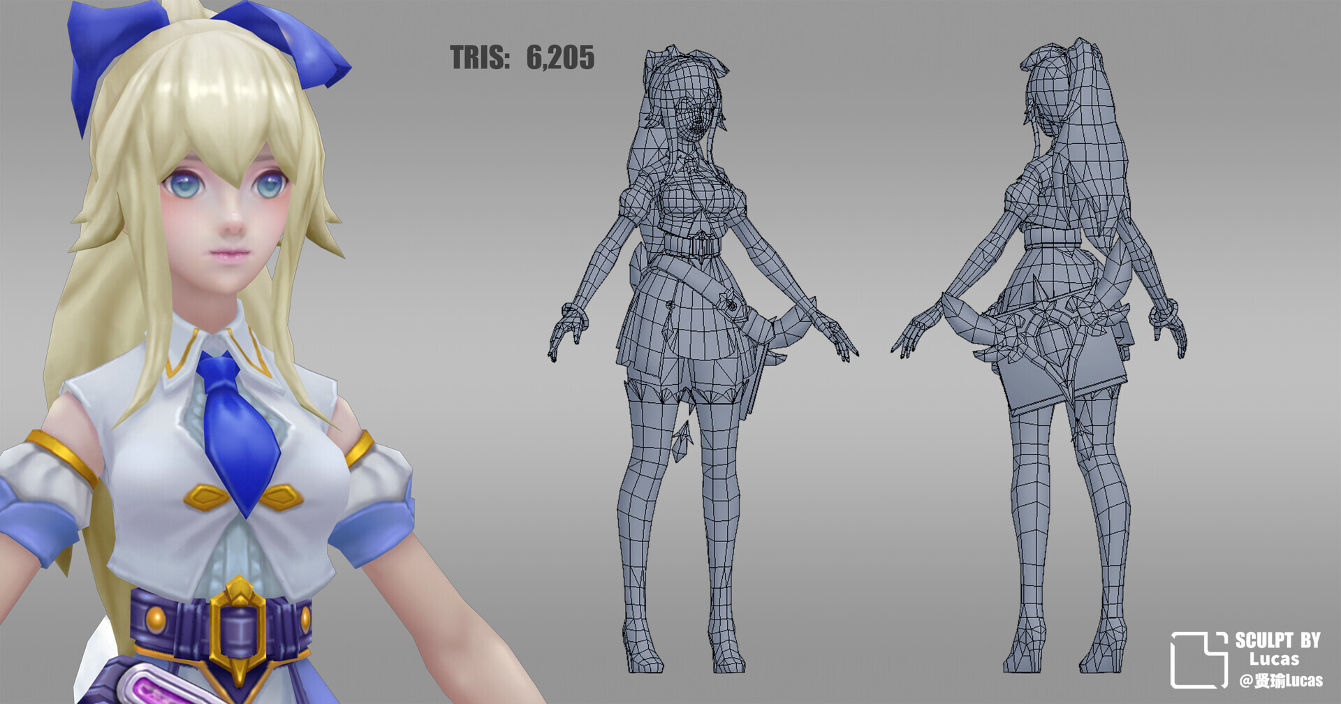 手绘低模角色模型练习