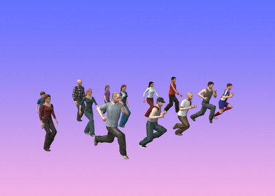 配景人物/原地循环跑/原地循环走/体操运动/休闲娱乐/热身/瑜伽练习