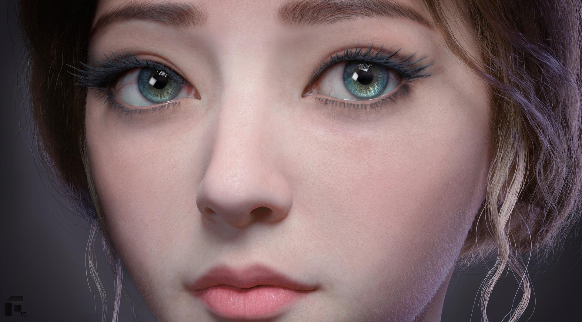 美型写实女孩,我喜欢你的眼睛_felixlee1作品_角色/人物/生物_cg模型