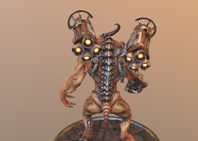 次时代 pbr 恶魔 改造 战士 生化 _xaa1108作品_人物异形怪物_cg模型
