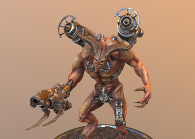次时代 pbr 恶魔 改造 战士 生化 _xaa1108作品_人物异形怪物_cg模型