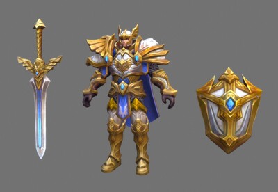 pbr 圣战骑士02【带动画】盔甲骑士 knight 西方骑士