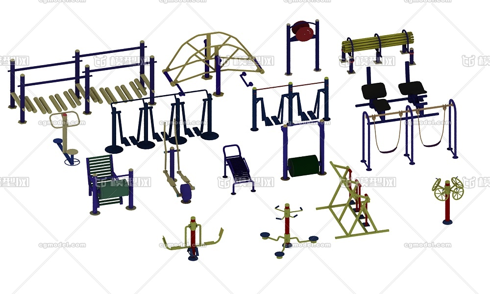 公园健身器材俯视图图片