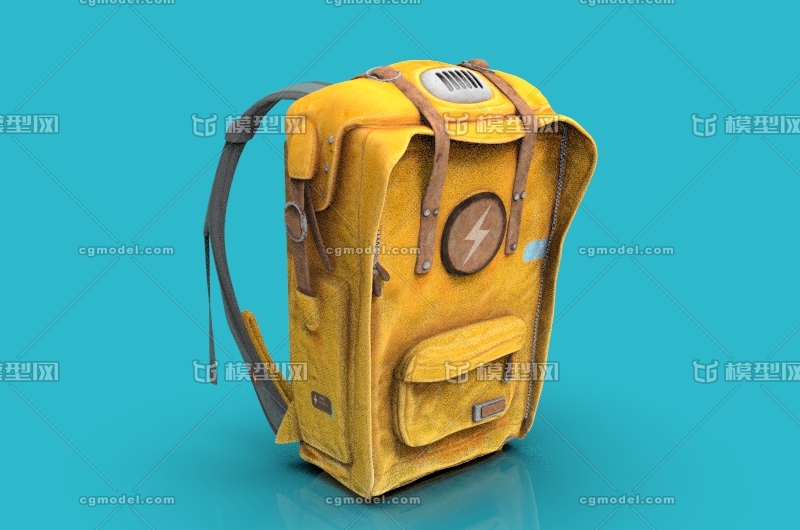 次世代 pbr 帆布背包 科幻书包 双肩包 户外装备 游戏道具