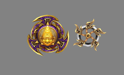 黄金环刃 佛头 佛面 风火轮 刺客武器_hlhyrjw作品_武器冷兵器_cg模型