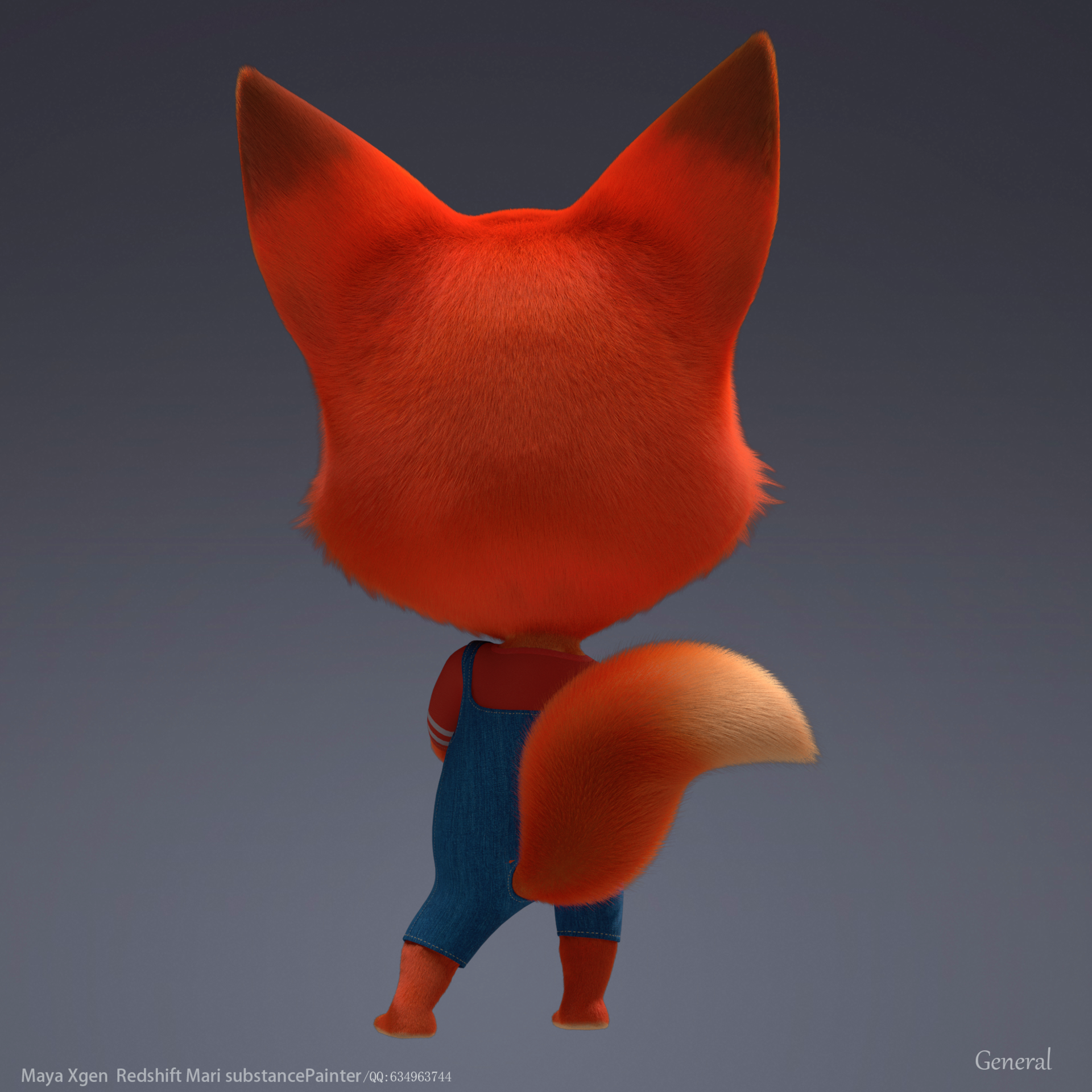 卡通写实角色狐狸