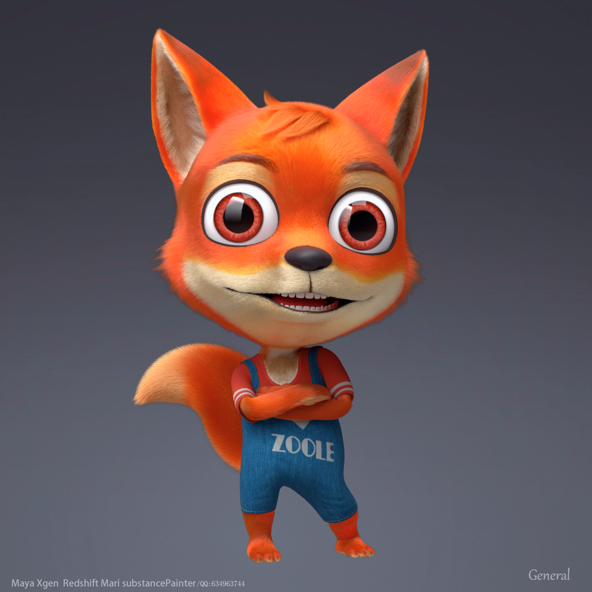 卡通写实角色狐狸