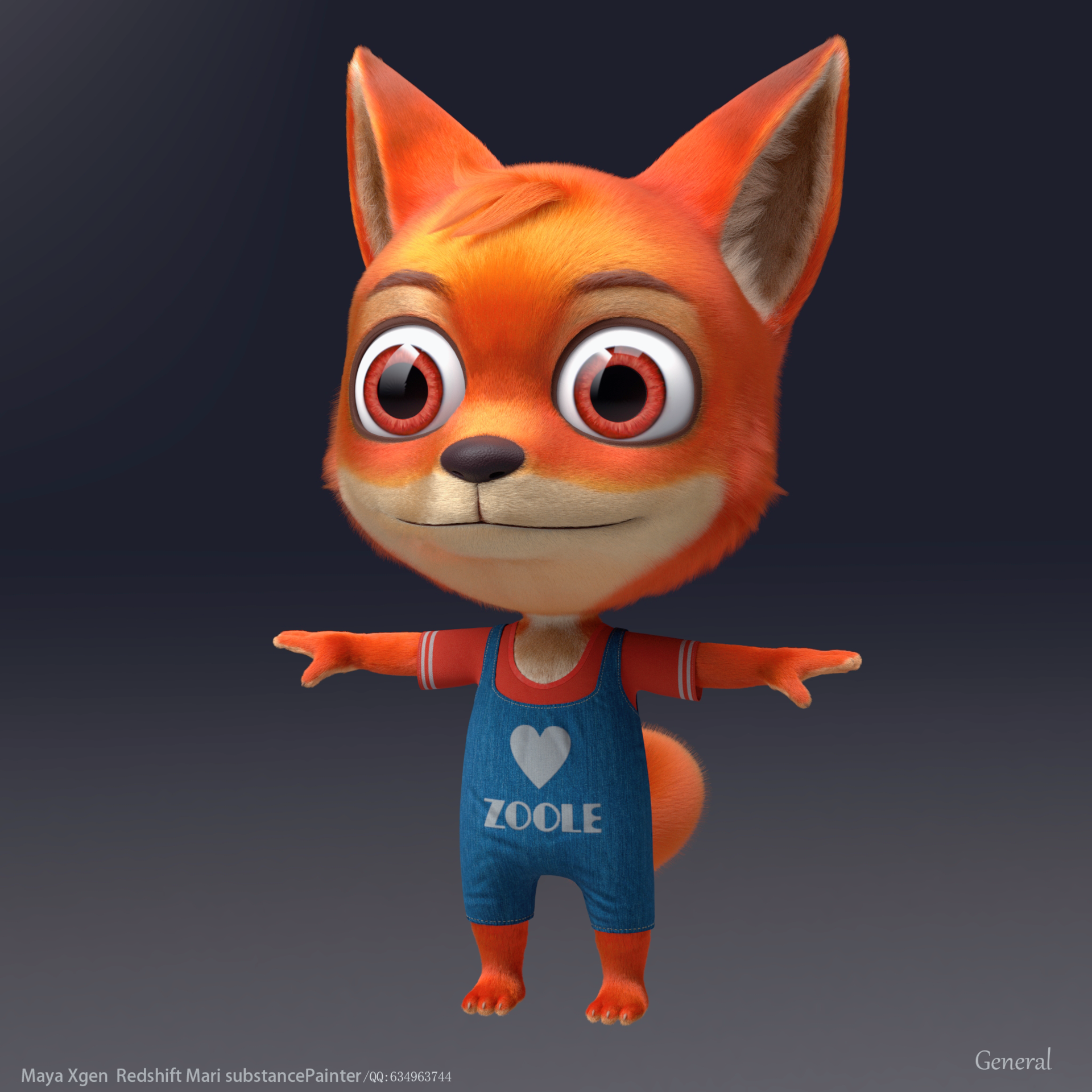 卡通写实角色狐狸