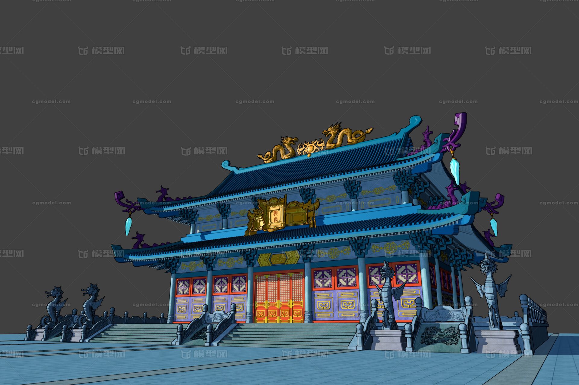 游戏场景 漫画场景 卡通场景 中式场景 宫殿 大殿 大雄宝殿 皇宫 龙宫