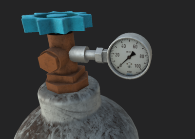 乙炔瓶模型加贴图pbr次世代模型贴图