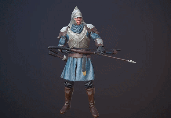 pbr 弓箭手03【带动画】次世代 西方中世纪士兵 solider 战士 守卫