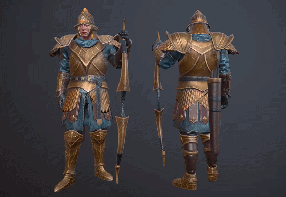 圣战弓箭手【带动画】写实 次世代弓箭手士兵  中世纪 战士 solider