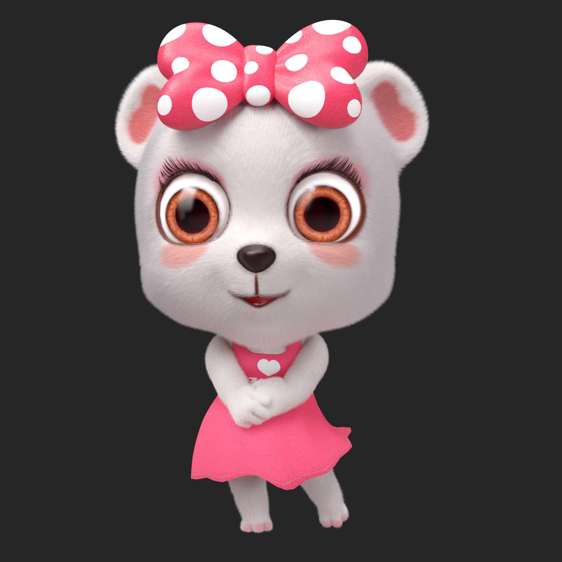 卡通毛发角色熊_花龙general作品_角色/人物/生物_cg模型网