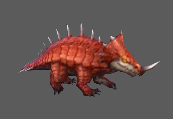 卡通q版 低模 三角龙【5组动画】手绘恐龙 萌宠