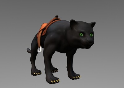 小黑豹幼崽豹子坐骑带动画