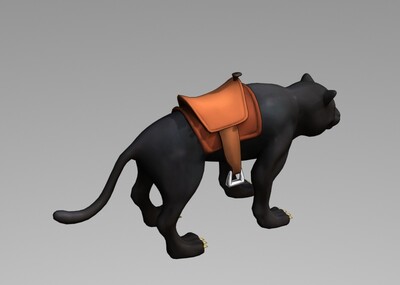 小黑豹幼崽豹子坐骑带动画