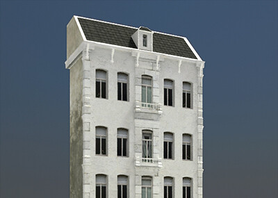 楼房 手绘低模 现代楼房 写实大楼 住宅区 商品房 老房子 老城区 店铺