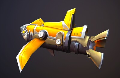 卡通  手绘机械鲨鱼导弹【带动画】仿生潜艇  卡通潜艇