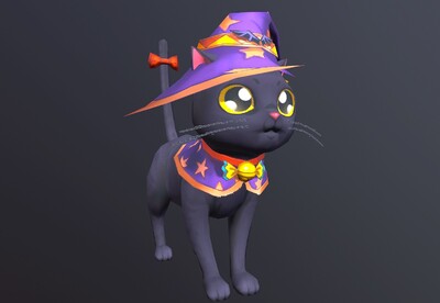 手绘 魔法猫【动画】小猫咪 cat  黑猫 可爱猫咪