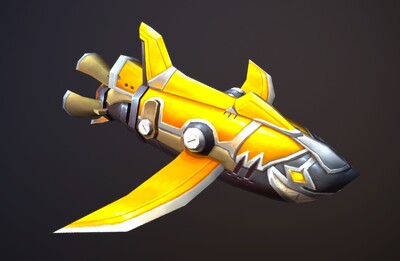 卡通  手绘机械鲨鱼导弹【带动画】仿生潜艇  卡通潜艇