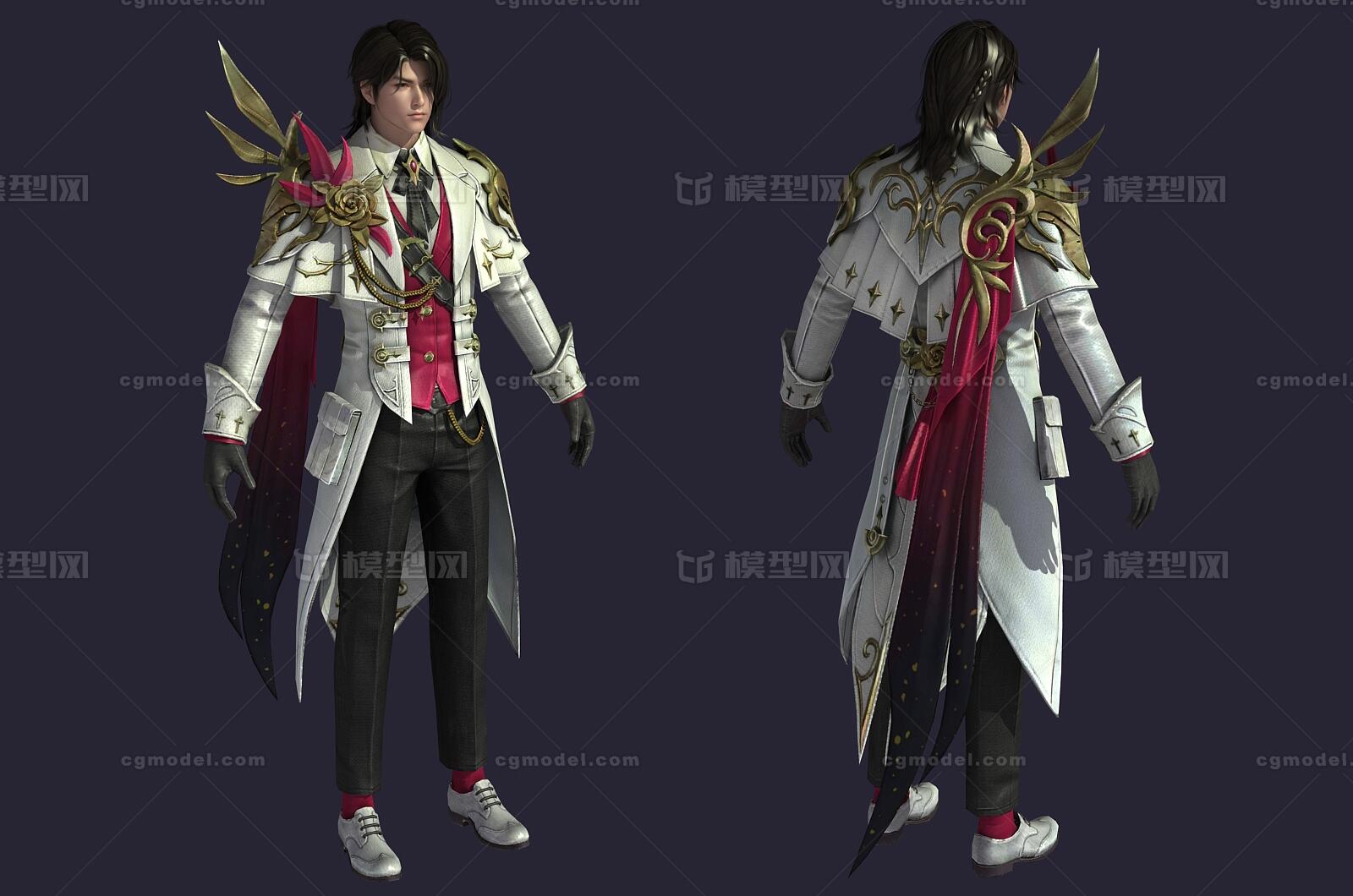 次世代 卡通 男神 帅哥 白马王子 性感男生 二次元 动漫 贵族 礼服 小