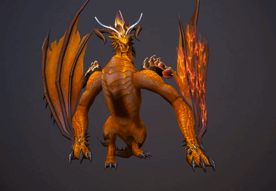 手绘 火龙【7组动画】 炎龙  boss 恶龙 dragon  上古魔龙