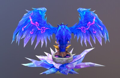 手绘 水晶凤凰体 凤凰晶体  蓝凤凰 雕塑 不死鸟 水晶雕塑