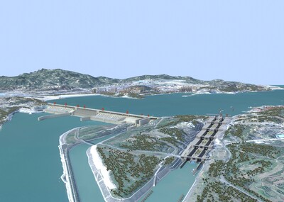 三峡大坝的三维建模图图片