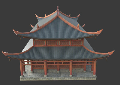 PBR次世代 中式建筑模型-历史建筑模型库-OBJ(.obj/.mtl)模型下载-cg模型网