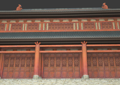 PBR次世代 中式建筑模型-历史建筑模型库-OBJ(.obj/.mtl)模型下载-cg模型网