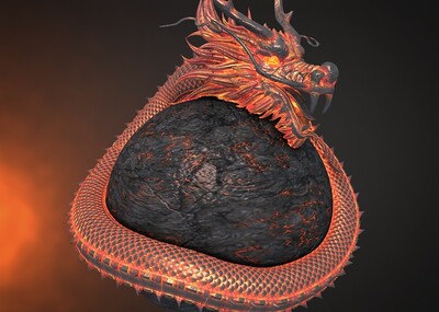 龙,火龙,火山龙,石龙,龙雕塑,神龙,龙雕像,古代龙,神兽,龙头,龙身