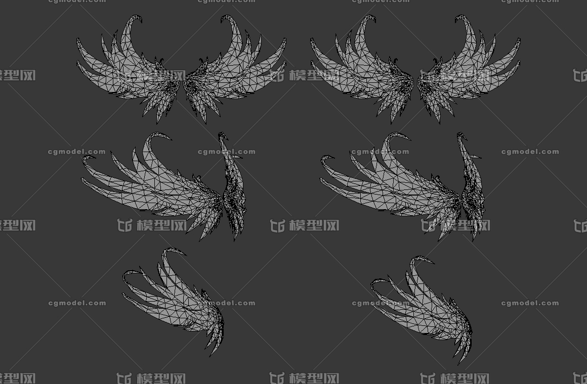 翅膀花羽羽毛星光天使之翼高级高阶手绘低模 Cg模型网 Cgmodel 三维设计师交流互动平台 专注多品类3d模型下载 原创作品分享 软件学习