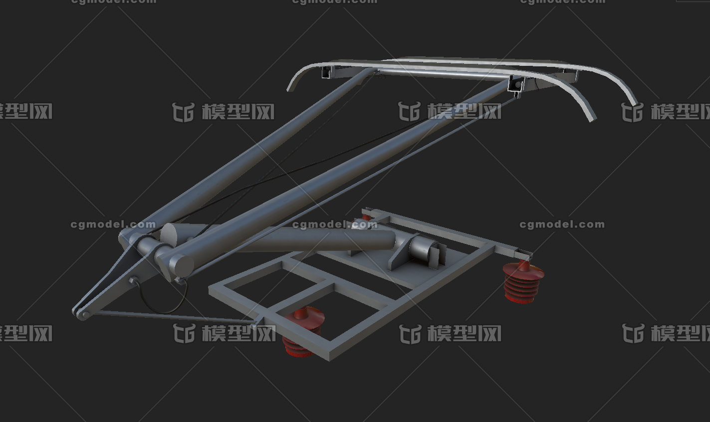 受電弓_帶升弓動畫_高鐵_地鐵_簡模_2_hender作品_機械/器械工業設備_