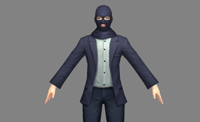 低模 西装暴徒 劫匪 歹徒 蒙面人 抢劫_hlhyrjw作品_人物男人_cg模型