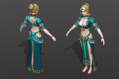 手绘写实异域风情美女 舞女 西域金发美女 西域女性妇女