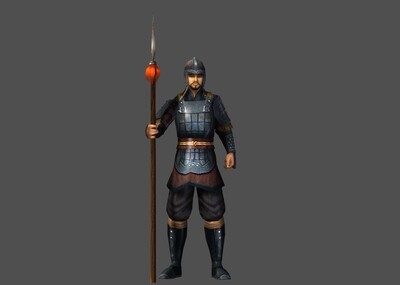 古代人物士兵步兵守卫bip动画