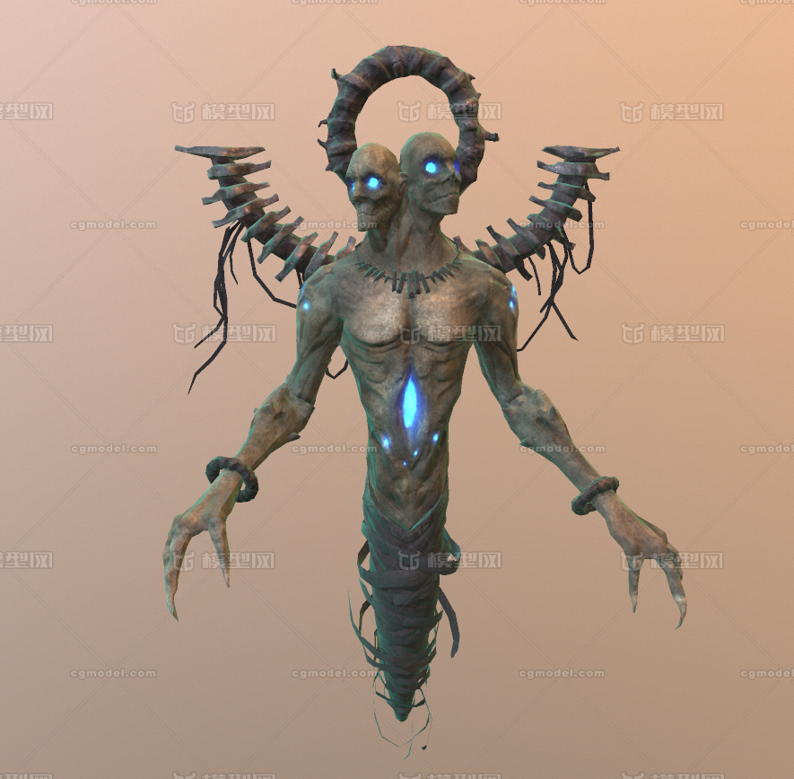 次时代 pbr 双头 怪物 骷髅 幽灵 丧尸