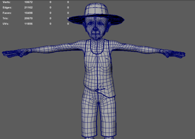maya(unity ue4)农民老伯伯带身体表情绑定