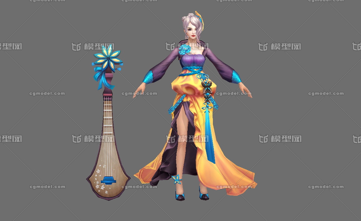 手绘 写实 琵琶女 乐师 琴女 舞女 古代女人 仙子 美女